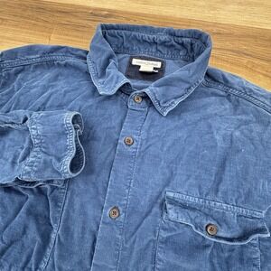 Carbon 2 Cobalt Shirt Mens Large Blue Plaid Long Sleeve Button‎ Up Casual Pocket